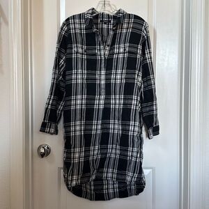 Madewell Plaid Flannel Shirt Dress